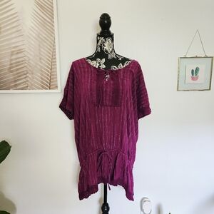 Fashion Bug Purple Sparkle Boho Tunic Top - Size 2X